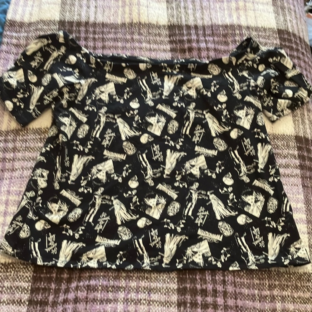 Universal Bride of Frankenstein off shoulder top